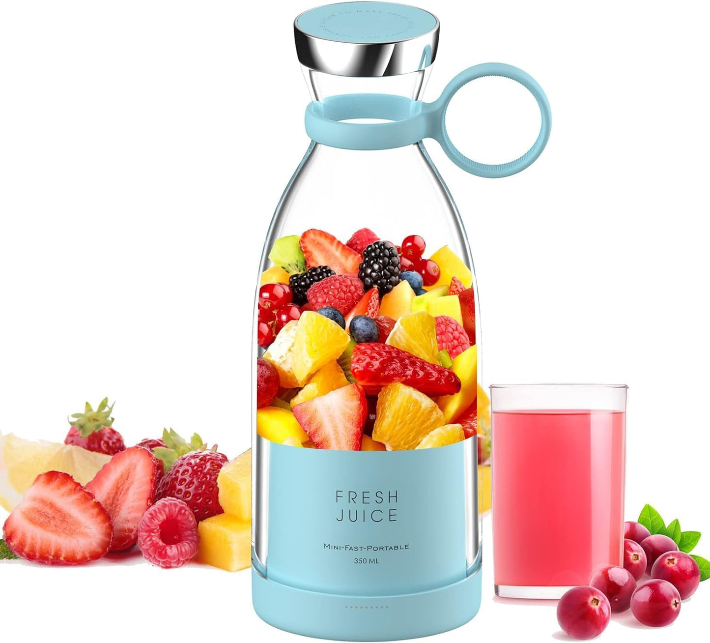 SUPER BLENDER - for Shakes and Smoothies Fruits Vegetables Juice Maker Grinder Mixer Strong Cutting Bottle Sports Travel Outdoors Gym (muticolor)