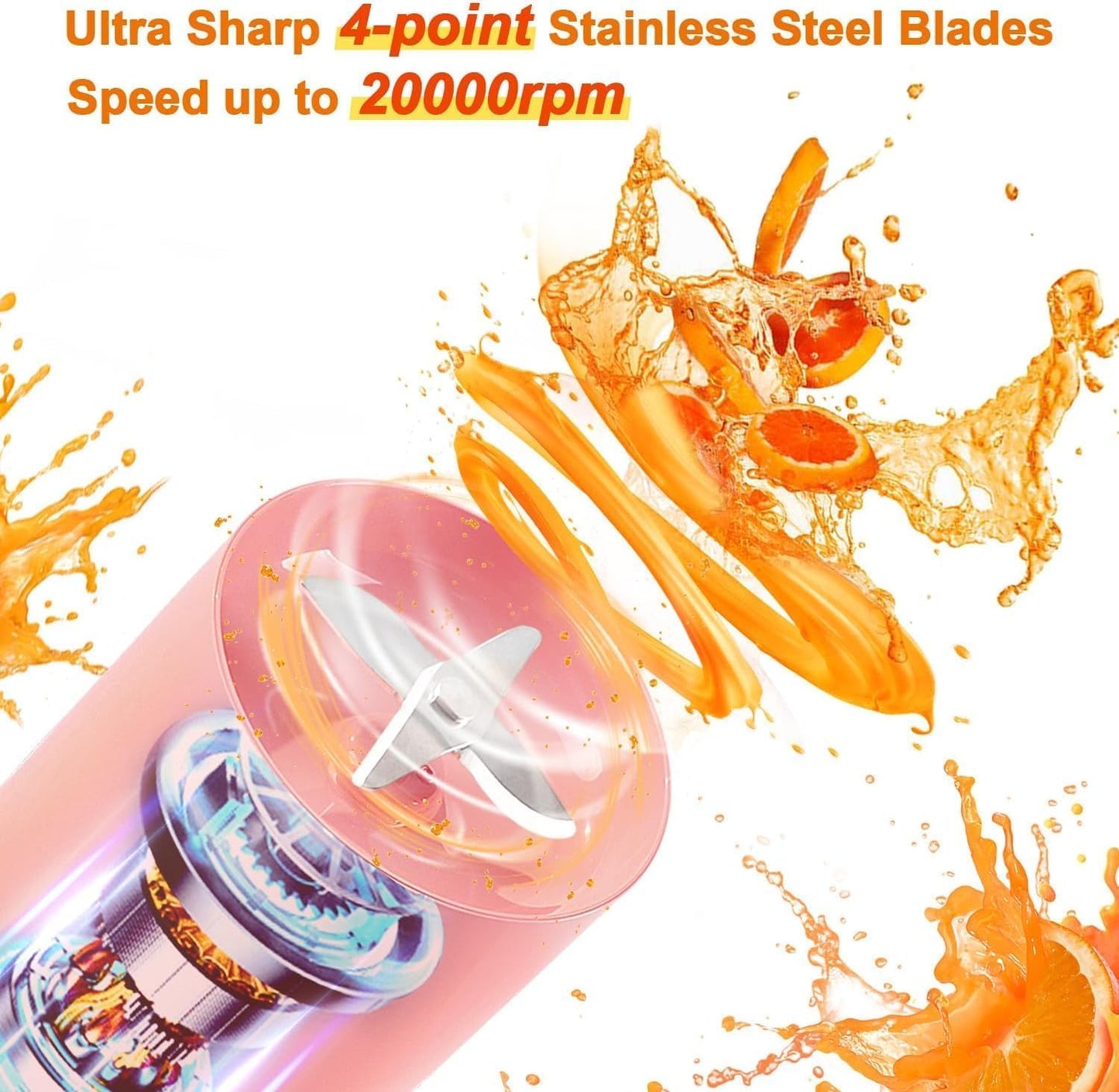 SUPER BLENDER - for Shakes and Smoothies Fruits Vegetables Juice Maker Grinder Mixer Strong Cutting Bottle Sports Travel Outdoors Gym (muticolor)