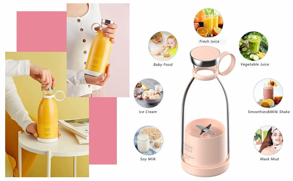 SUPER BLENDER - for Shakes and Smoothies Fruits Vegetables Juice Maker Grinder Mixer Strong Cutting Bottle Sports Travel Outdoors Gym (muticolor)